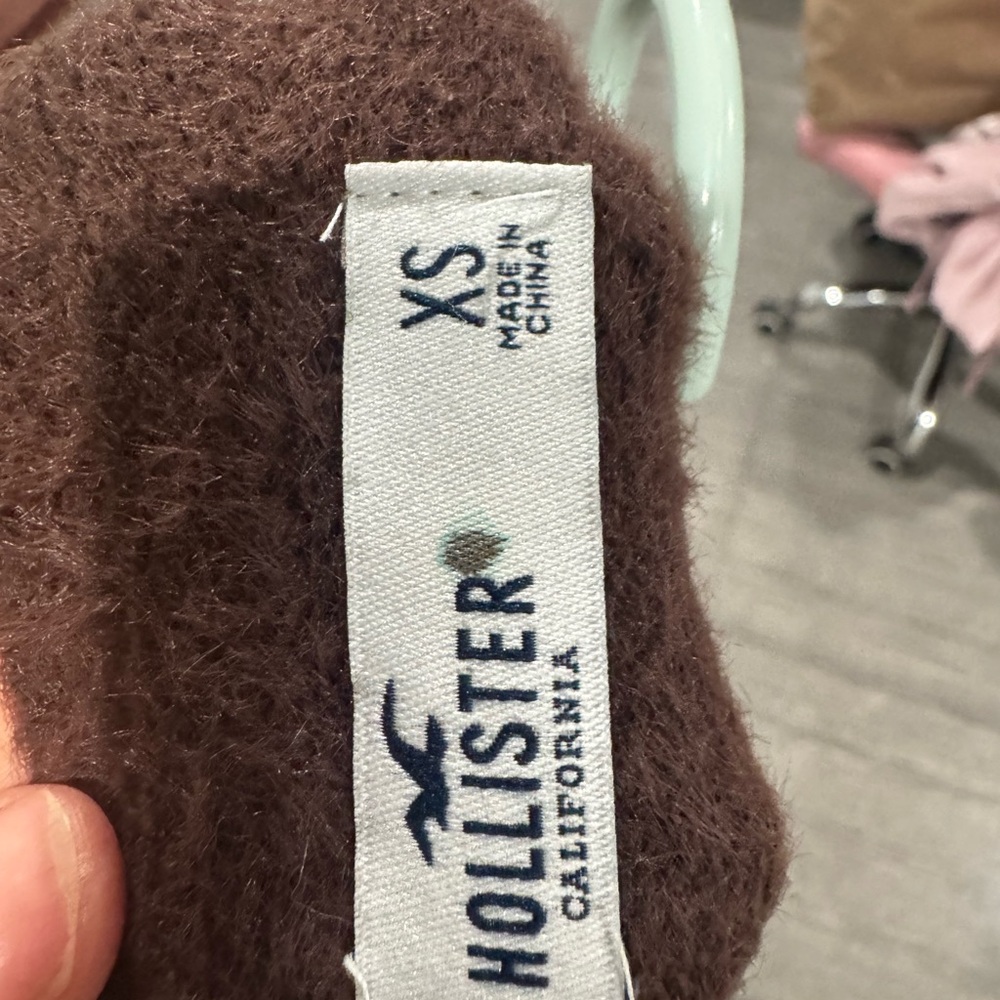 Hollister Chocolate Brown Fuzzy Sweater
